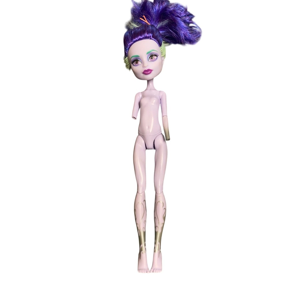 Monster High Twyla Doll G1 Nude Missing Arm Parts Purple Green Hair